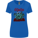 Cathulhu Funny Cat Cthulhu Parody Kraken Womens Wider Cut T-Shirt Royal Blue
