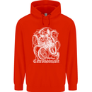 Catronomicon Devil Octopus Cat Mythology Childrens Kids Hoodie Bright Red