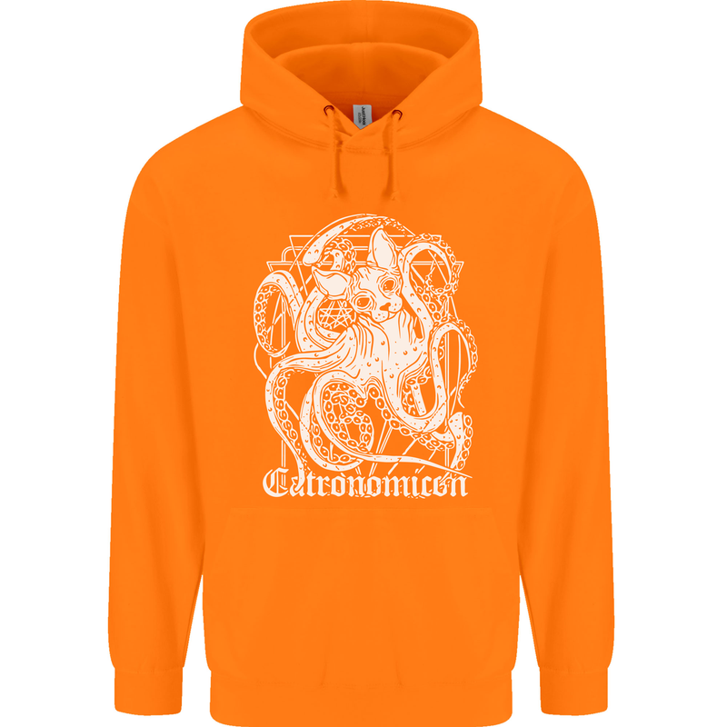 Catronomicon Devil Octopus Cat Mythology Childrens Kids Hoodie Orange