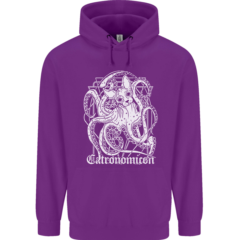 Catronomicon Devil Octopus Cat Mythology Childrens Kids Hoodie Purple