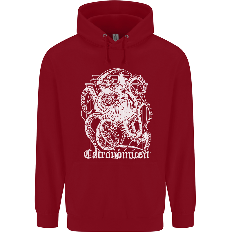 Catronomicon Devil Octopus Cat Mythology Childrens Kids Hoodie Red