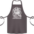 Catronomicon Devil Octopus Cat Mythology Cotton Apron 100% Organic Dark Grey