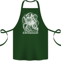Catronomicon Devil Octopus Cat Mythology Cotton Apron 100% Organic Forest Green