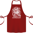 Catronomicon Devil Octopus Cat Mythology Cotton Apron 100% Organic Maroon