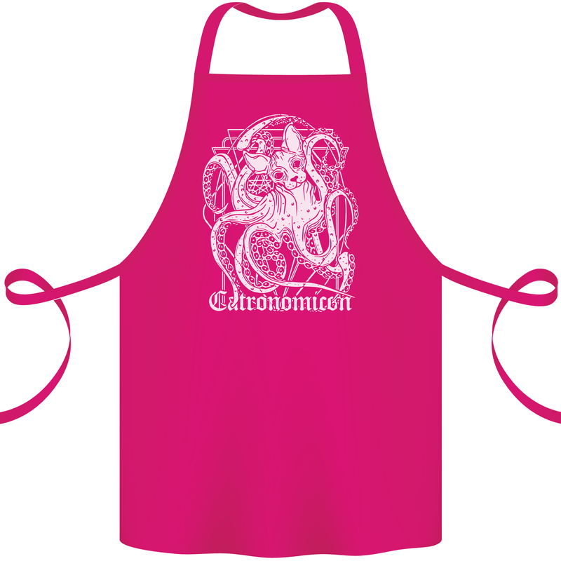 Catronomicon Devil Octopus Cat Mythology Cotton Apron 100% Organic Pink