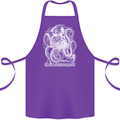 Catronomicon Devil Octopus Cat Mythology Cotton Apron 100% Organic Purple