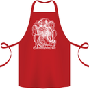 Catronomicon Devil Octopus Cat Mythology Cotton Apron 100% Organic Red