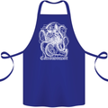 Catronomicon Devil Octopus Cat Mythology Cotton Apron 100% Organic Royal Blue