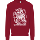 Catronomicon Devil Octopus Cat Mythology Kids Sweatshirt Jumper Red