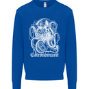 Catronomicon Devil Octopus Cat Mythology Kids Sweatshirt Jumper Royal Blue