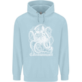 Catronomicon Devil Octopus Cat Mythology Mens 80% Cotton Hoodie Light Blue