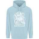 Catronomicon Devil Octopus Cat Mythology Mens 80% Cotton Hoodie Light Blue