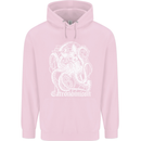 Catronomicon Devil Octopus Cat Mythology Mens 80% Cotton Hoodie Light Pink