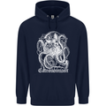 Catronomicon Devil Octopus Cat Mythology Mens 80% Cotton Hoodie Navy Blue