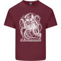 Catronomicon Devil Octopus Cat Mythology Mens Cotton T-Shirt Tee Top Maroon