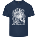 Catronomicon Devil Octopus Cat Mythology Mens Cotton T-Shirt Tee Top Navy Blue