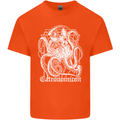 Catronomicon Devil Octopus Cat Mythology Mens Cotton T-Shirt Tee Top Orange