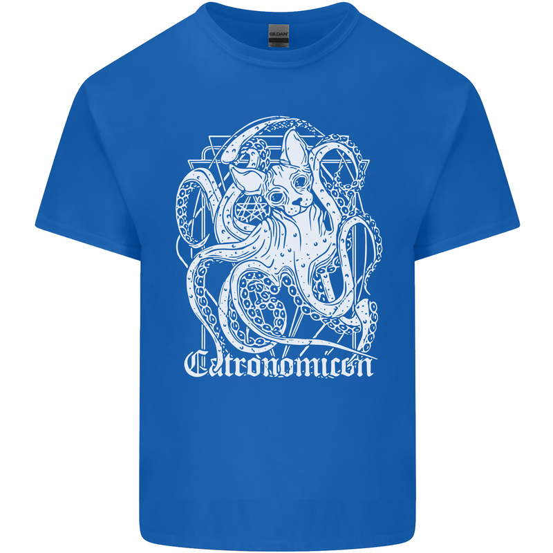 Catronomicon Devil Octopus Cat Mythology Mens Cotton T-Shirt Tee Top Royal Blue