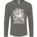 Catronomicon Devil Octopus Cat Mythology Mens Long Sleeve T-Shirt Charcoal
