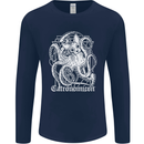 Catronomicon Devil Octopus Cat Mythology Mens Long Sleeve T-Shirt Navy Blue