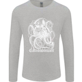 Catronomicon Devil Octopus Cat Mythology Mens Long Sleeve T-Shirt Sports Grey