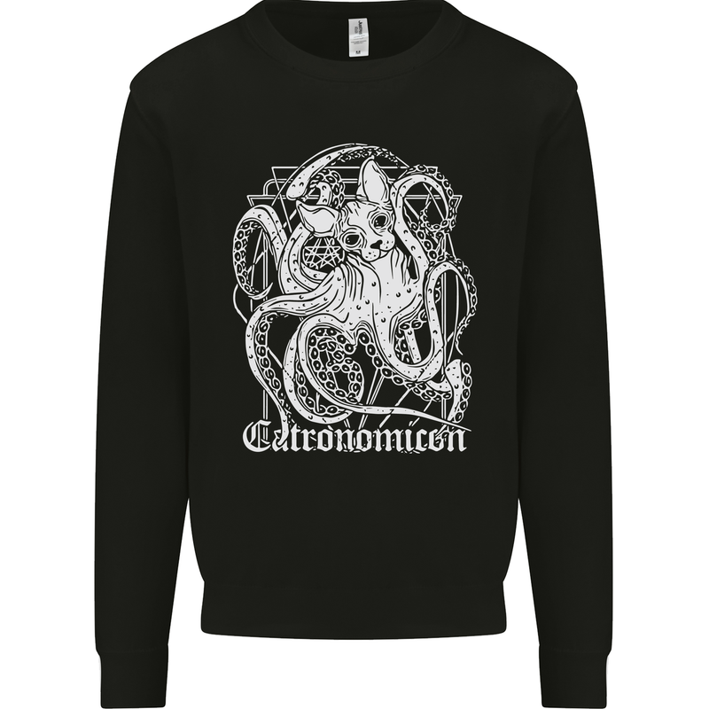 Catronomicon Devil Octopus Cat Mythology Mens Sweatshirt Jumper Black