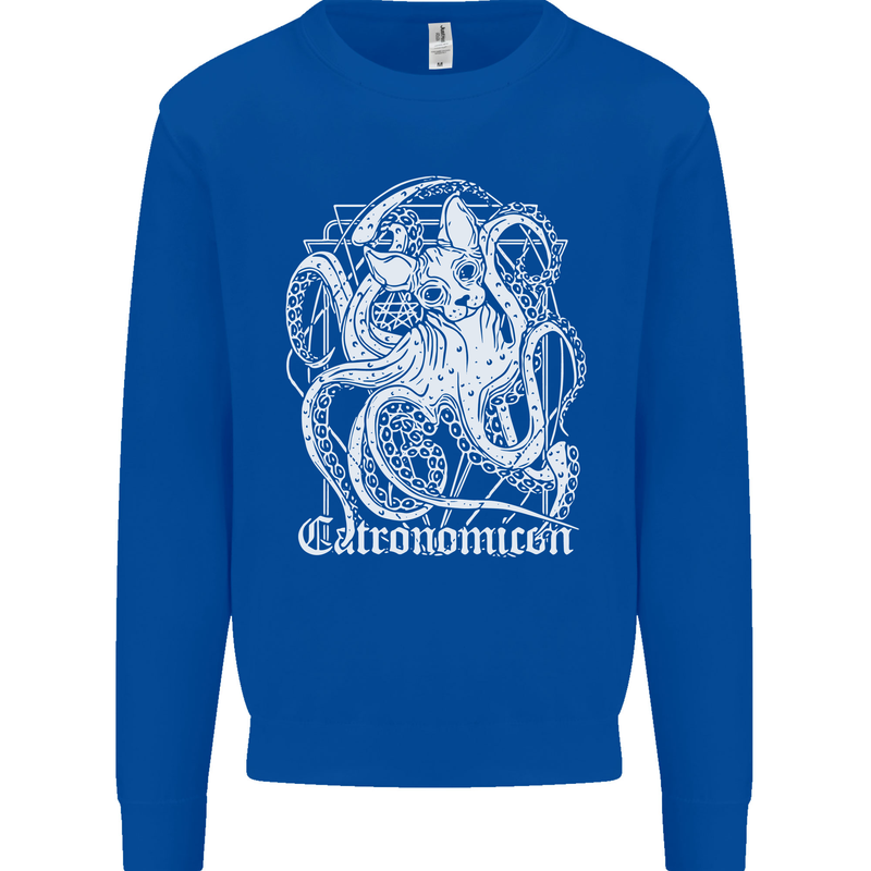 Catronomicon Devil Octopus Cat Mythology Mens Sweatshirt Jumper Royal Blue