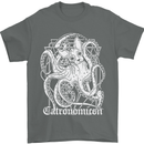 Catronomicon Devil Octopus Cat Mythology Mens T-Shirt Cotton Gildan Charcoal
