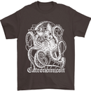 Catronomicon Devil Octopus Cat Mythology Mens T-Shirt Cotton Gildan Dark Chocolate