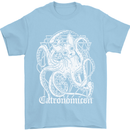 Catronomicon Devil Octopus Cat Mythology Mens T-Shirt Cotton Gildan Light Blue