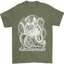 Catronomicon Devil Octopus Cat Mythology Mens T-Shirt Cotton Gildan Military Green