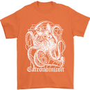Catronomicon Devil Octopus Cat Mythology Mens T-Shirt Cotton Gildan Orange