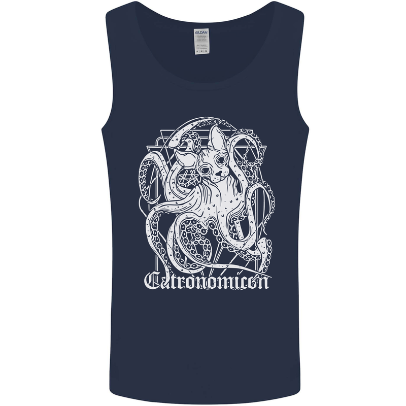 Catronomicon Devil Octopus Cat Mythology Mens Vest Tank Top Navy Blue