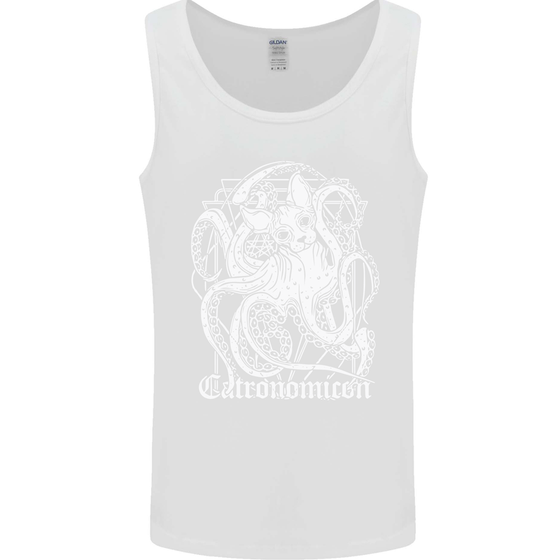 Catronomicon Devil Octopus Cat Mythology Mens Vest Tank Top White