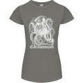 Catronomicon Devil Octopus Cat Mythology Womens Petite Cut T-Shirt Charcoal