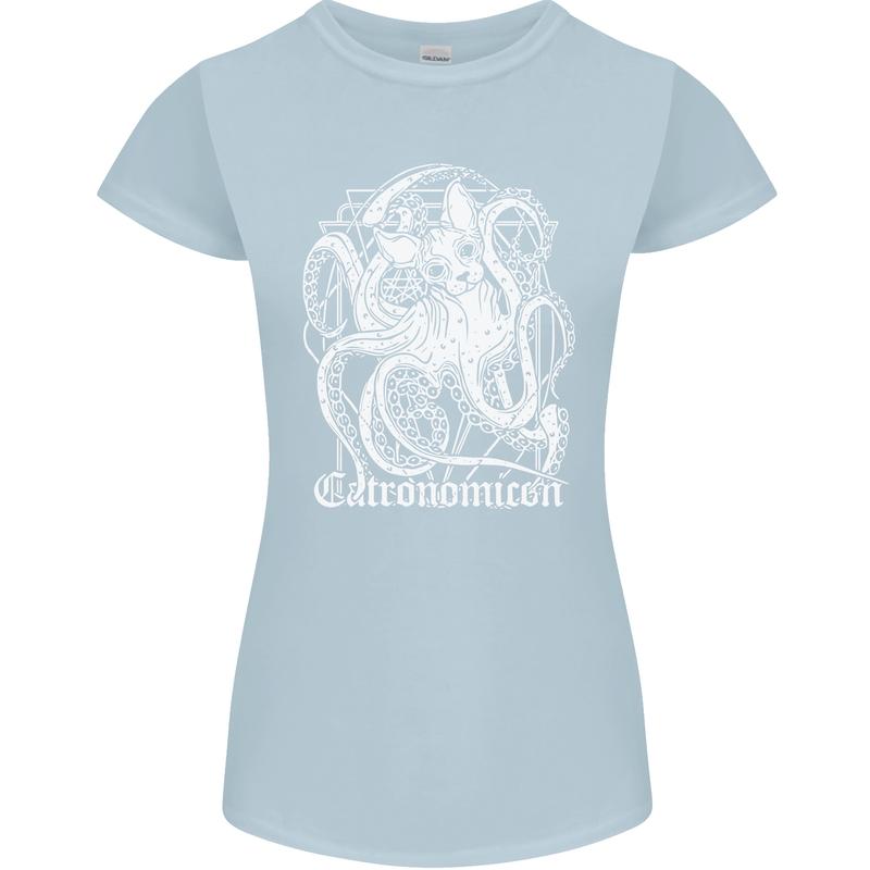 Catronomicon Devil Octopus Cat Mythology Womens Petite Cut T-Shirt Light Blue