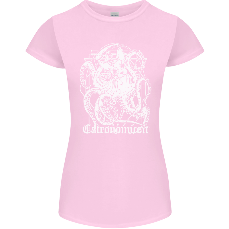 Catronomicon Devil Octopus Cat Mythology Womens Petite Cut T-Shirt Light Pink