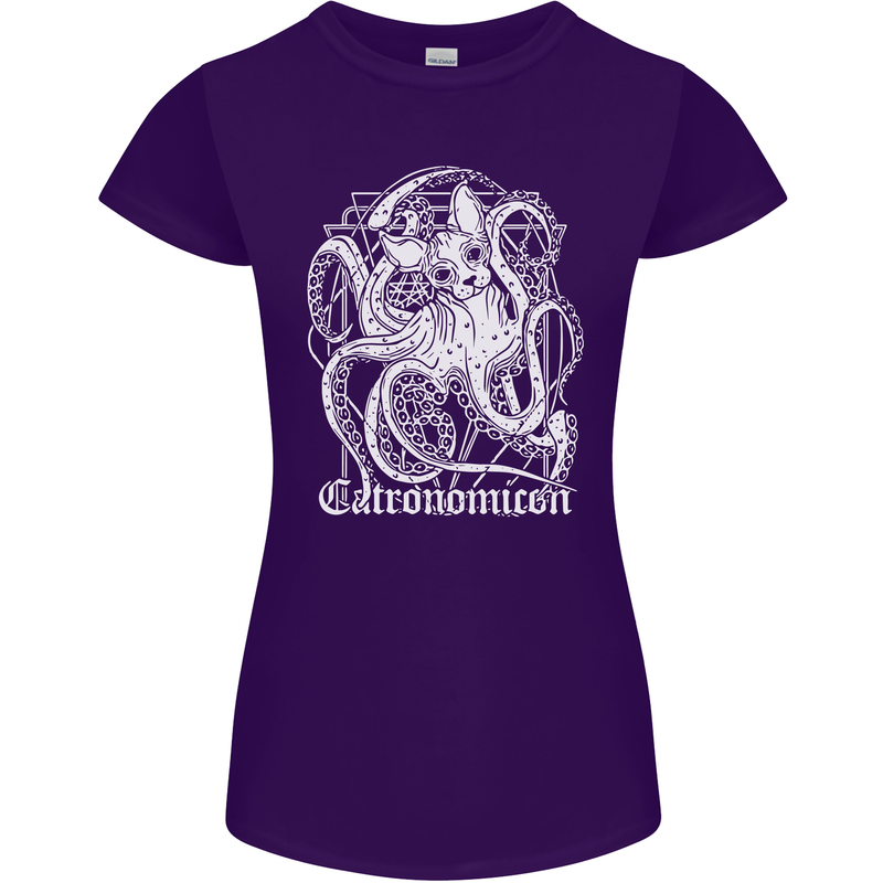 Catronomicon Devil Octopus Cat Mythology Womens Petite Cut T-Shirt Purple