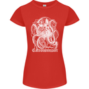 Catronomicon Devil Octopus Cat Mythology Womens Petite Cut T-Shirt Red