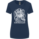 Catronomicon Devil Octopus Cat Mythology Womens Wider Cut T-Shirt Navy Blue