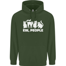 Cats Ew People Funny Childrens Kids Hoodie Forest Green