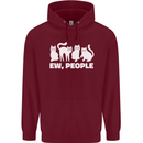 Cats Ew People Funny Childrens Kids Hoodie Maroon