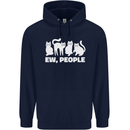 Cats Ew People Funny Childrens Kids Hoodie Navy Blue