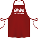 Cats Ew People Funny Cotton Apron 100% Organic Maroon