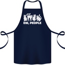 Cats Ew People Funny Cotton Apron 100% Organic Navy Blue