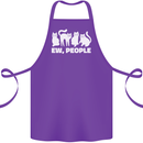 Cats Ew People Funny Cotton Apron 100% Organic Purple