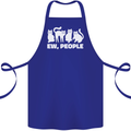 Cats Ew People Funny Cotton Apron 100% Organic Royal Blue