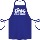 Cats Ew People Funny Cotton Apron 100% Organic Royal Blue