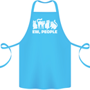 Cats Ew People Funny Cotton Apron 100% Organic Turquoise
