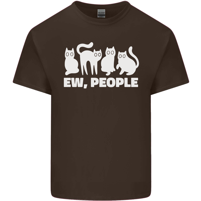 Cats Ew People Funny Mens Cotton T-Shirt Tee Top Dark Chocolate